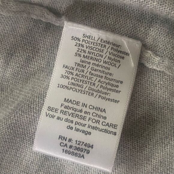 Heartloom Large Open Front Cardigan With Removable Fur Option Viscose Blend - Picture 6 of 8